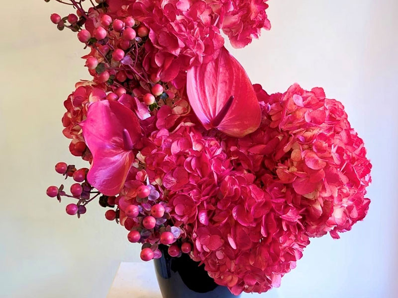 Corporate flower arrangement detail
