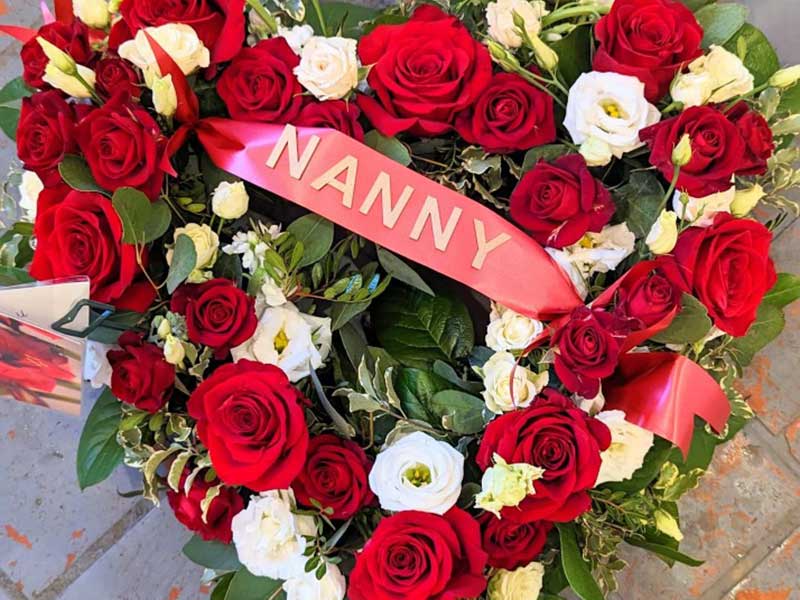 Funeral flowers detail by Petals Flowers