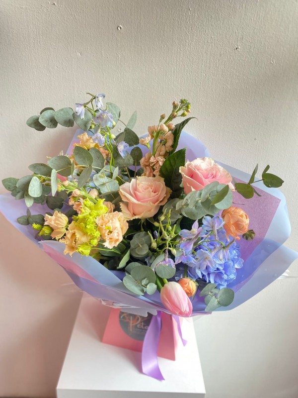 Cute Summer Pastel Hand-Tied Bouquet
