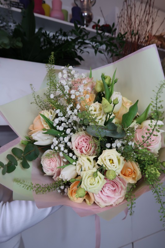 Pastel Pink and Peach Bouquet